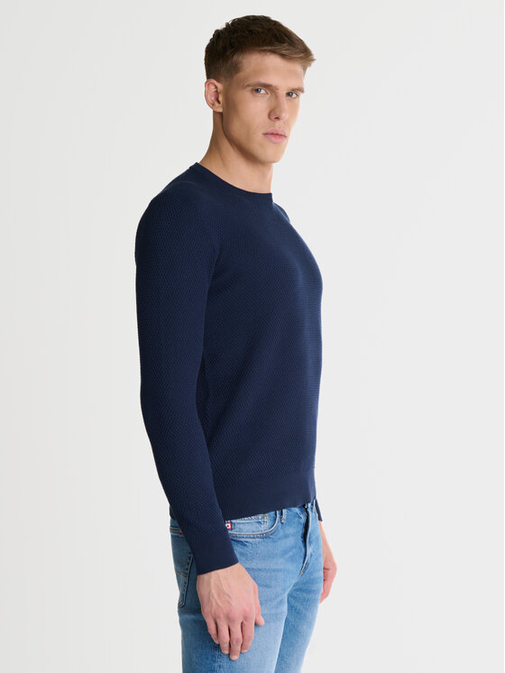BIG STAR BIG STAR Sweter REYLON Granatowy Basic Fit