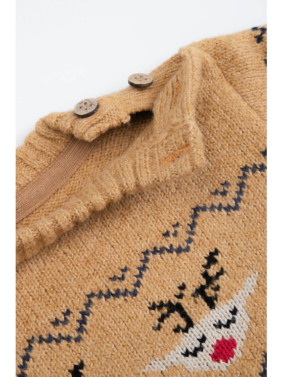 Coccodrillo Coccodrillo Sweter ZC3172102EBB-002 Beżowy Regular Fit