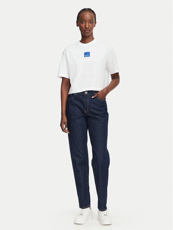 Karl Lagerfeld Jeans Karl Lagerfeld Jeans Тишърт B3W17022 Бял Boxy Fit
