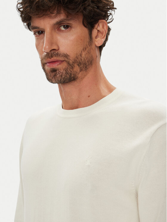 Calvin Klein Calvin Klein Sweter LV040BM343 Écru Regular Fit