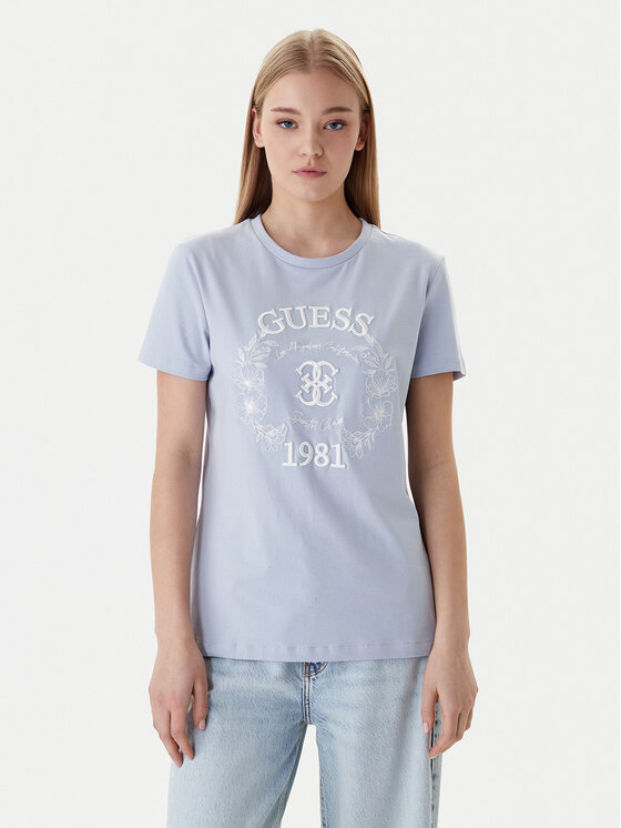 Guess Guess Tričko V6RI12 J1314 Modrá Regular Fit
