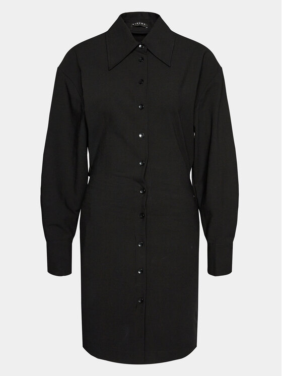 Sisley Srajčna obleka 4PH7LV04N Siva Slim Fit