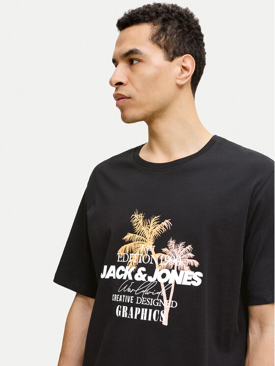 Jack & Jones Jack & Jones T-krekls Gradient Print 12288094 Melns Regular Fit