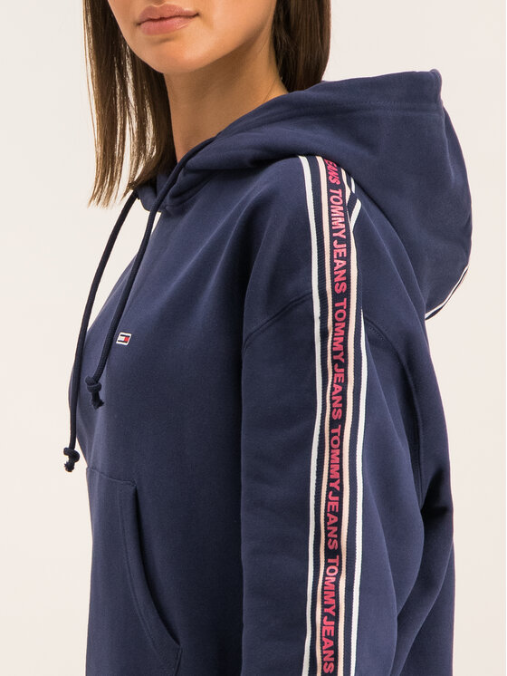 Tommy jeans logo tape fleece sweatshirt online