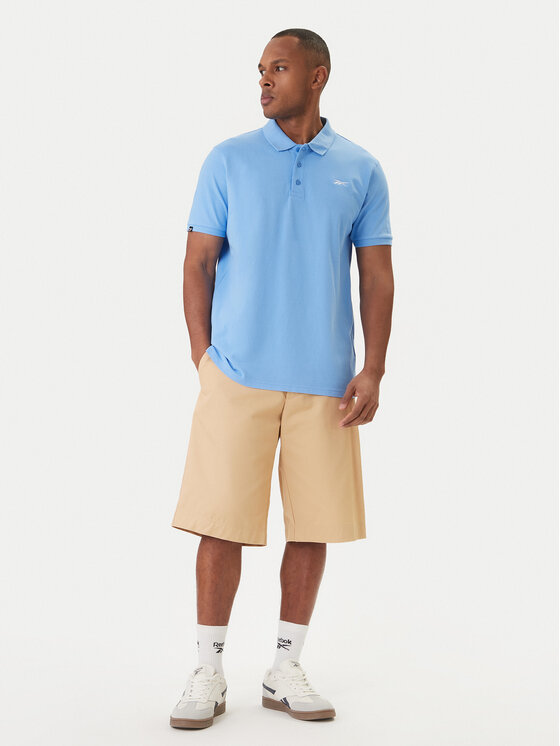 Reebok Reebok Polo Breen RK25562CCM Błękitny Regular Fit