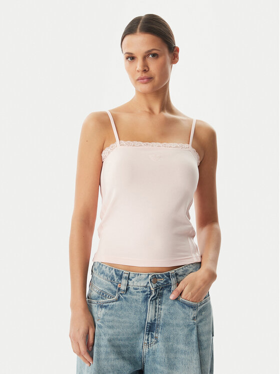 adidas adidas Marškinėliai KC6438 Rožinė Slim Fit