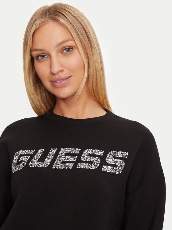 Guess Guess Μπλούζα V4BQ15 K7UW2 Μαύρο Regular Fit