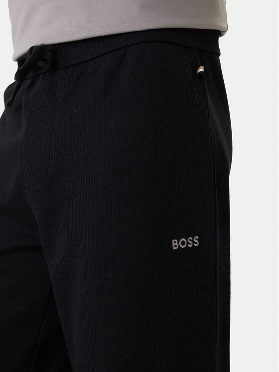 BOSS BOSS Pantaloni trening Waffle 50535878 Negru Regular Fit
