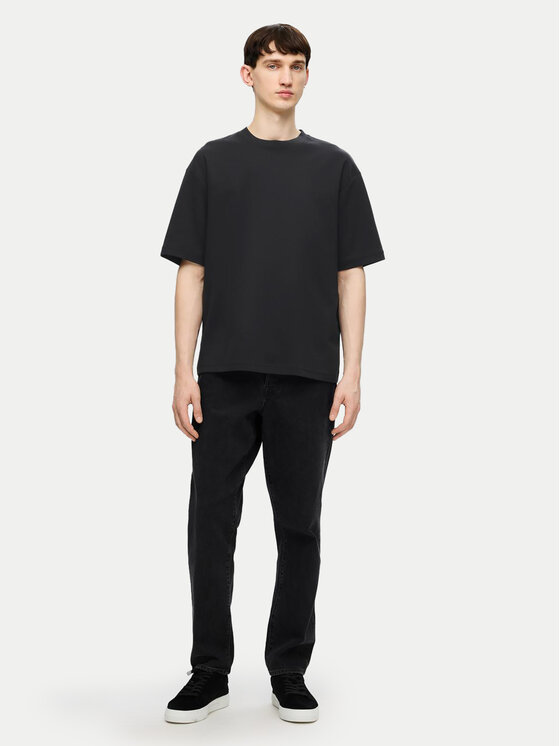 Selected Homme Selected Homme Marškinėliai 16094143 Juoda Loose Fit