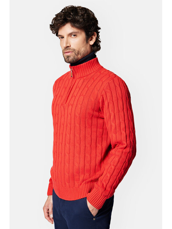 Lancerto Lancerto Sweter Ronald SW073223000087 Czerwony Regular Fit