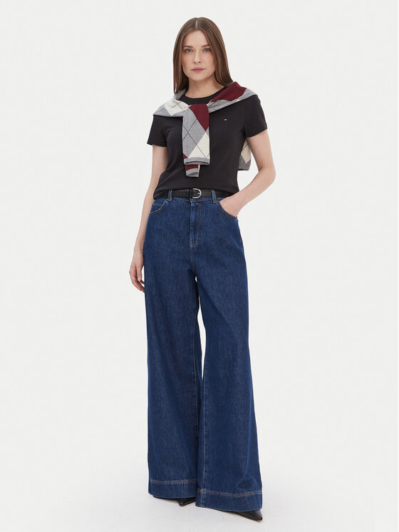 Tommy Hilfiger Tommy Hilfiger Tričko Heritage Crew WW0WW22043 Čierna Regular Fit