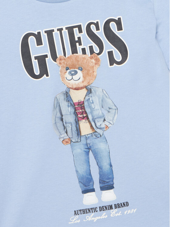 Guess Guess Тишърт L6RI11 K8HM4 Светлосиньо Regular Fit