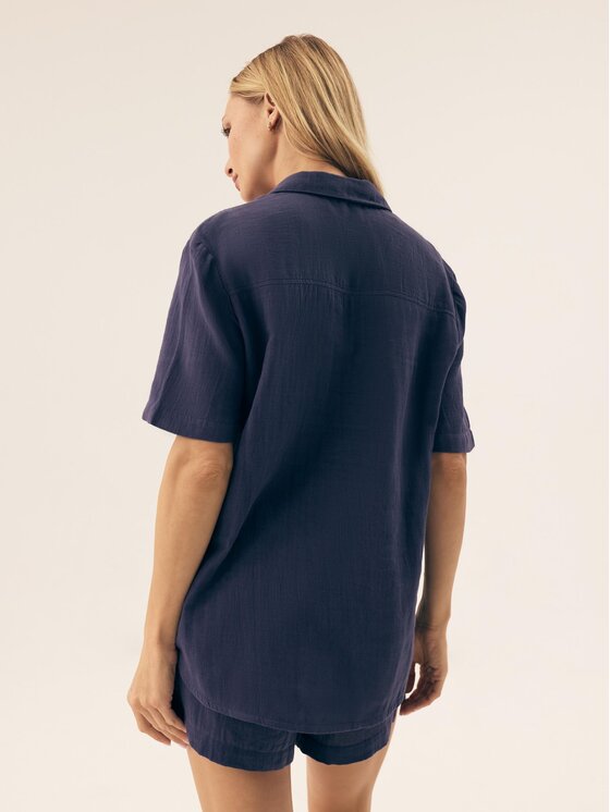 Esotiq Esotiq Komplet polo i spodenki 43142 Niebieski Regular Fit