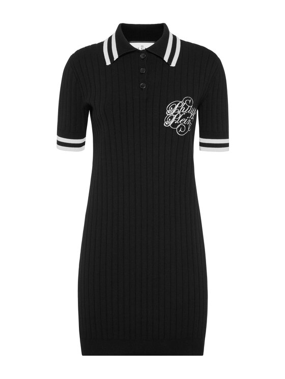 PHILIPP PLEIN PHILIPP PLEIN Sukienka dzianinowa 27243 Czarny Regular Fit