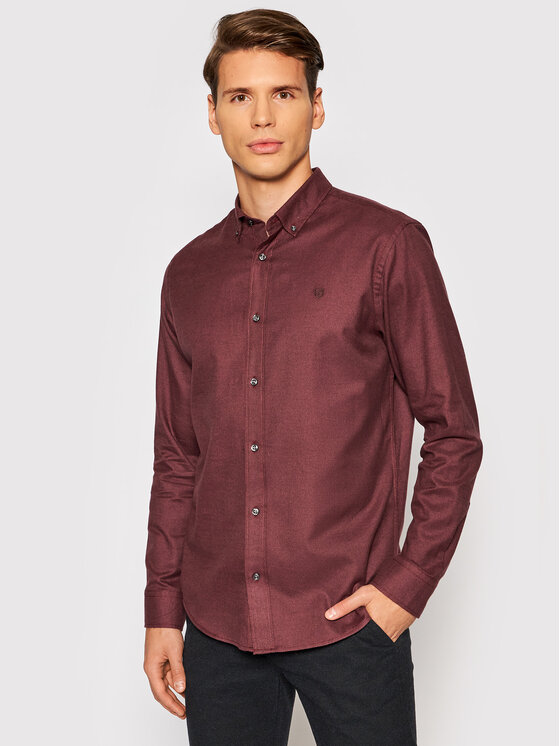 Camicia Perfect Twist 12193092 Bordeaux Slim Fit