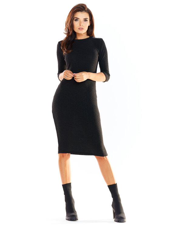 Awama Awama Vestito di maglia A321 Nero Basic Fit