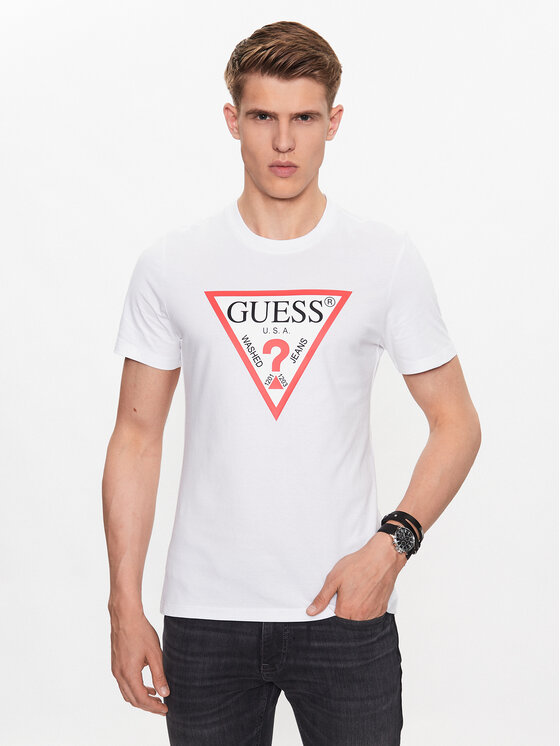 Męski T-Shirt Guess, Rozmiar XS, Biały, M2YI71 I3Z14