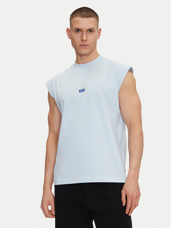HUGO Tank top Navertz 50509773 Albastru celest Regular Fit