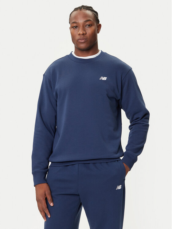 New Balance New Balance Mikina Small Logo MT41507 Tmavomodrá Relaxed Fit