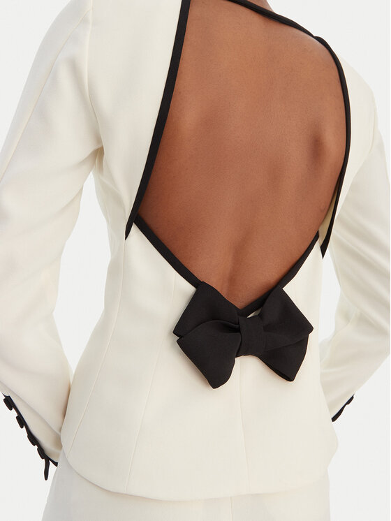 Marella Marella Majica Scacco 2613111013 Écru Slim Fit