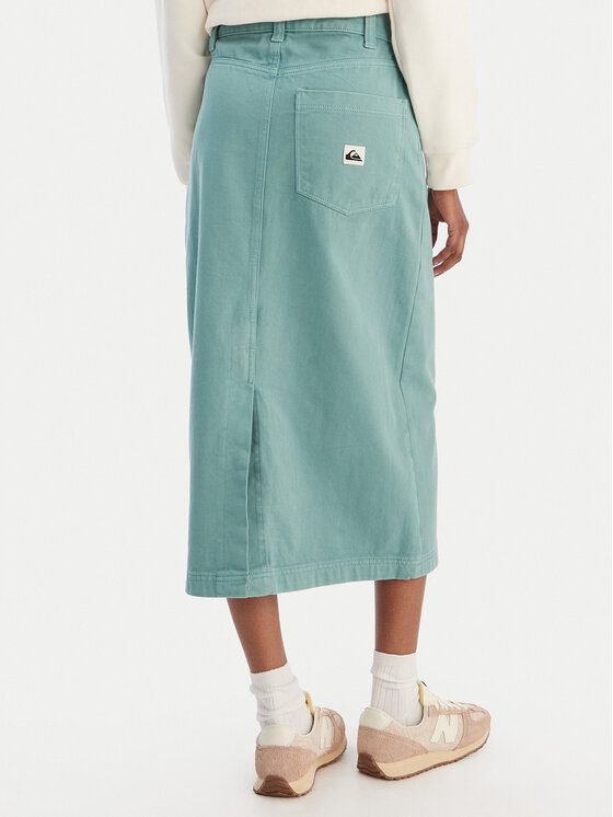 Quiksilver Quiksilver Fustă de blugi Mason EQWWK03027 Turcoaz Regular Fit