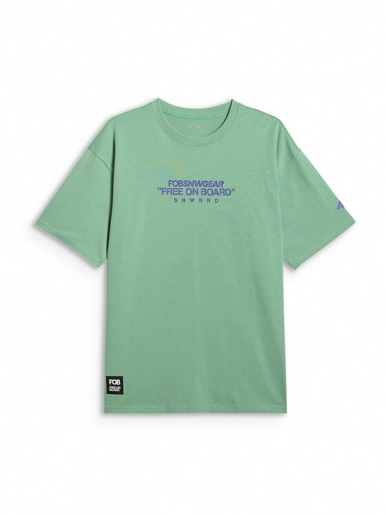 4F 4F T-Shirt FOB Turkusowy Loose Fit