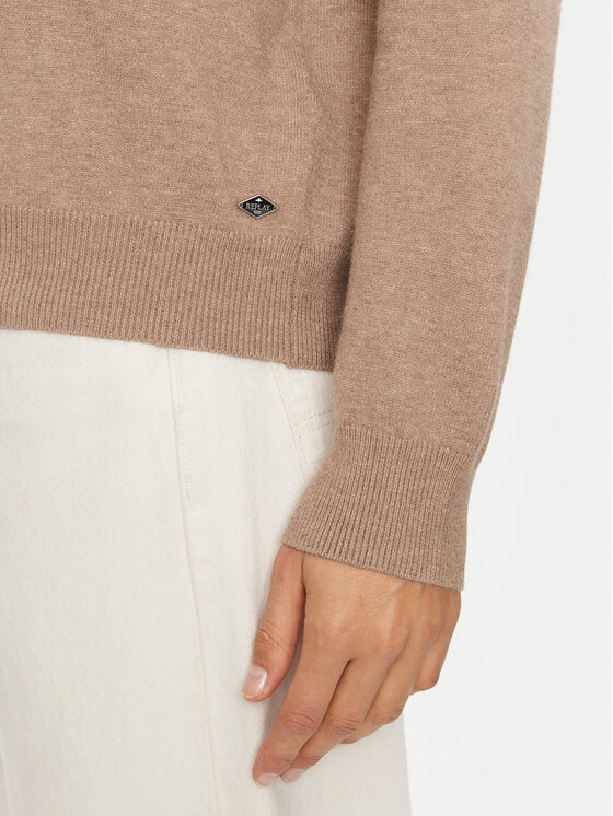 REPLAY Replay Sweter DK3301.000.G23372 Beżowy Loose Fit