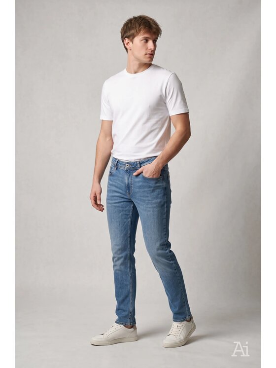 Cross Jeans Cross Jeans Jeansy F 194-775 Niebieski Straight Leg