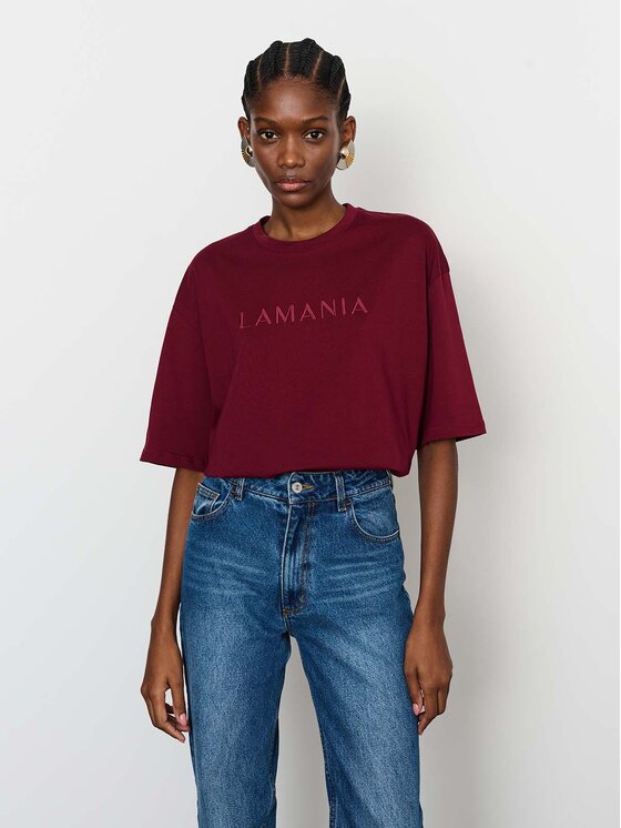 La Mania La Mania Tričko LUCY Bordová Classic Fit