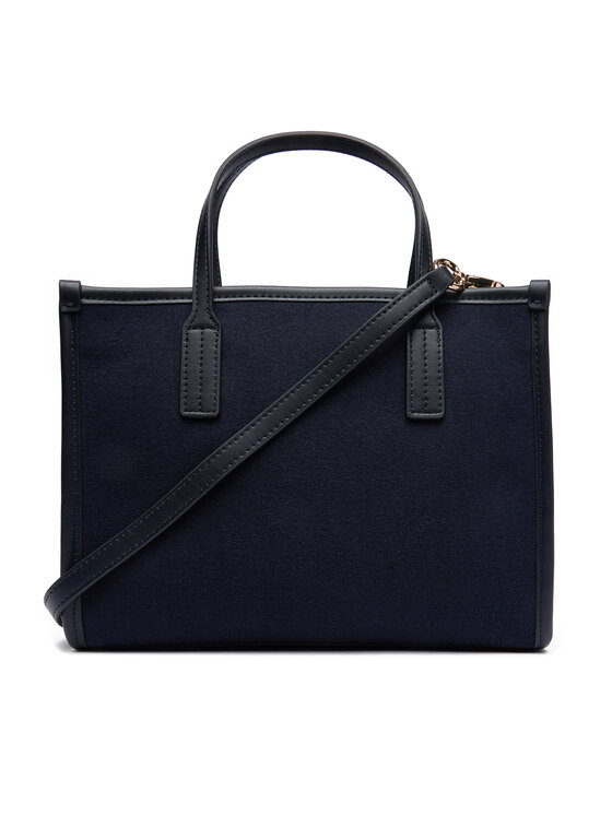 Tommy Hilfiger Tommy Hilfiger Handtasche Th City Small Tote Melton AW0AW17852 Dunkelblau