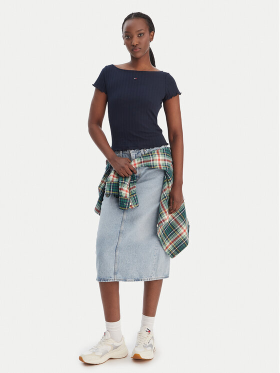 Tommy Jeans Tommy Jeans Футболка Lettuce Edge DW0DW22460 Cиній Slim Fit