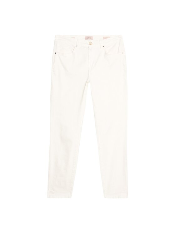 Oltre Oltre Spodnie materiałowe P784R008237N011 Biały Skin Fit