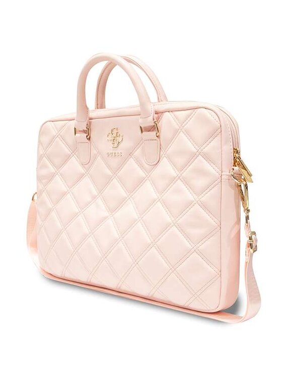 Guess Guess Torba na laptopa Quilted 4G Różowy
