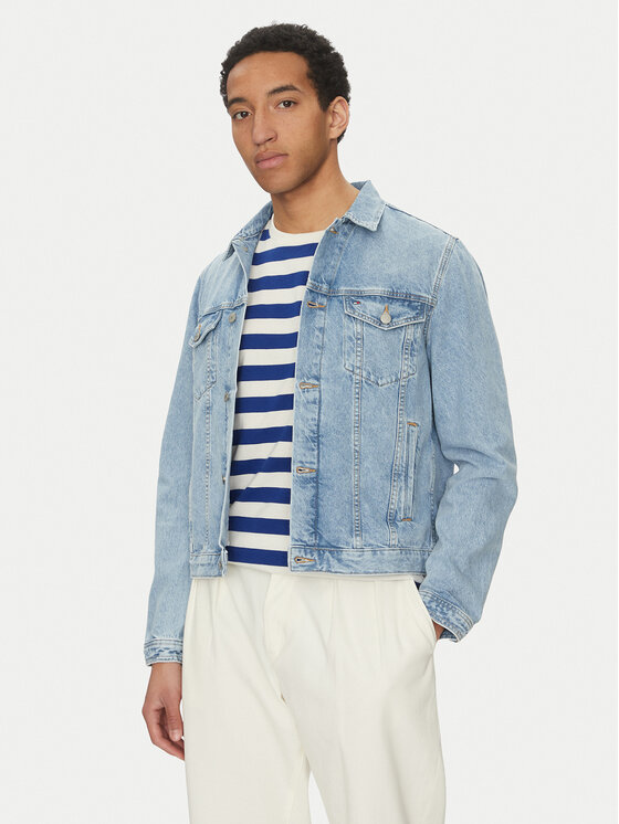Tommy Hilfiger Tommy Hilfiger Džinsinė striukė MW0MW38956 Mėlyna Regular Fit