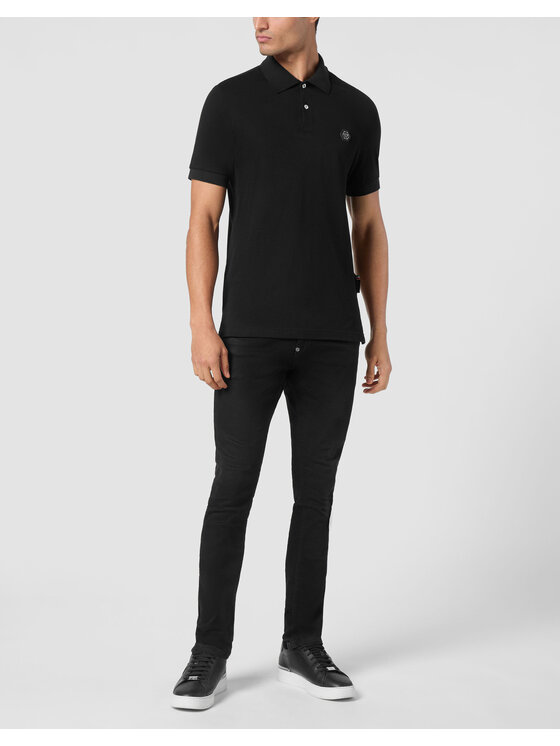 PHILIPP PLEIN PHILIPP PLEIN Polo 21069 Czarny Slim Fit