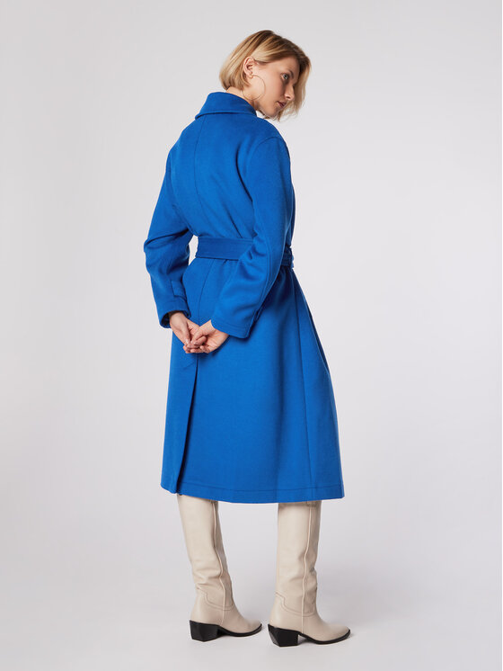 Simple Simple Prehodni plašč PLD502-02 Modra Relaxed Fit