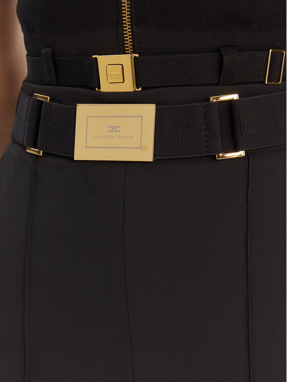 Elisabetta Franchi Elisabetta Franchi Kalhoty z materiálu PA-132-61E2-V350 Černá Regular Fit