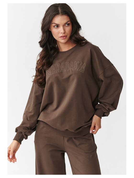 Makadamia Makadamia Dres M890 Brązowy Oversize