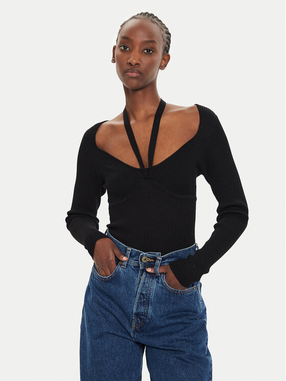 Brave Soul Brave Soul Sweater LK-273BUSTED Fekete Slim Fit