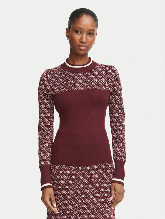 Guess Guess Светр W5BR24 Z3JD2 Бордовий Slim Fit
