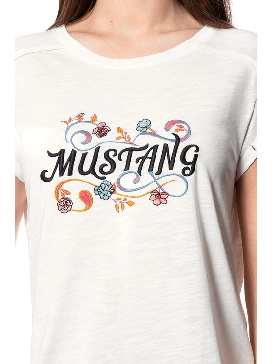 Mustang Mustang T-shirt AUDREY C EMBRO Bianco Regular Fit