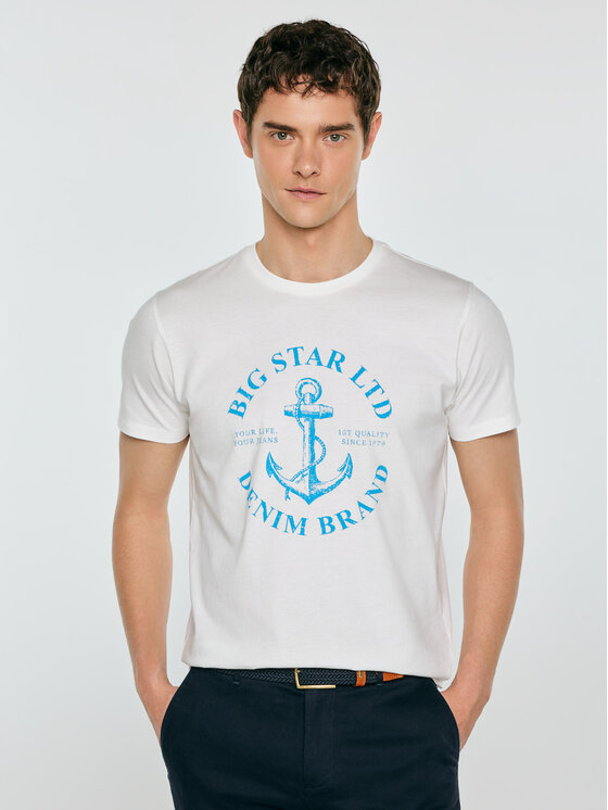 BIG STAR BIG STAR T-Shirt KARTES Biały Basic Fit