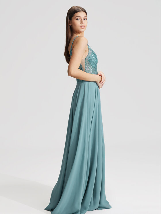 Hey Kyla Hey Kyla Rochie de seară 5AC105HK Albastru Regular Fit