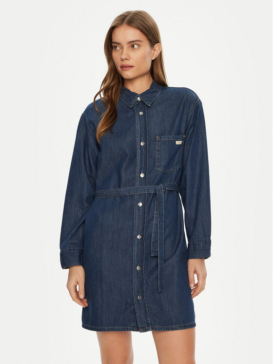 Calvin Klein Jeans Calvin Klein Jeans Košilové šaty J20J225008 Tmavomodrá Regular Fit