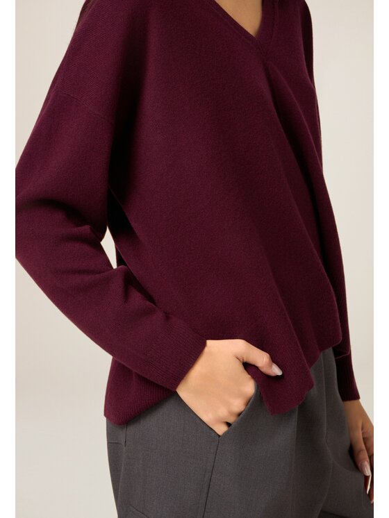 Oltre Oltre Sweter M167E002177N029 Bordowy Regular Fit