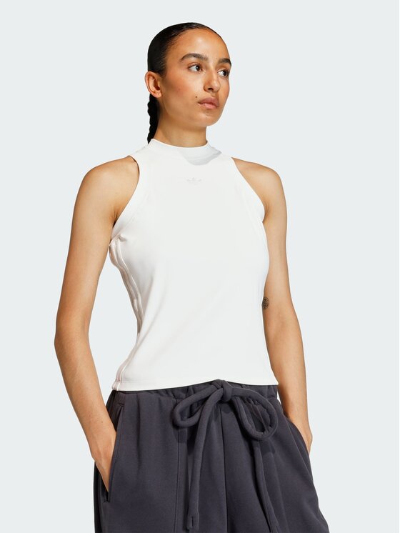 adidas adidas Top tank Biały Slim Fit