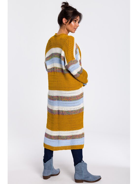 BeWear BeWear Kardigan bk036 Żółty Baggy Fit