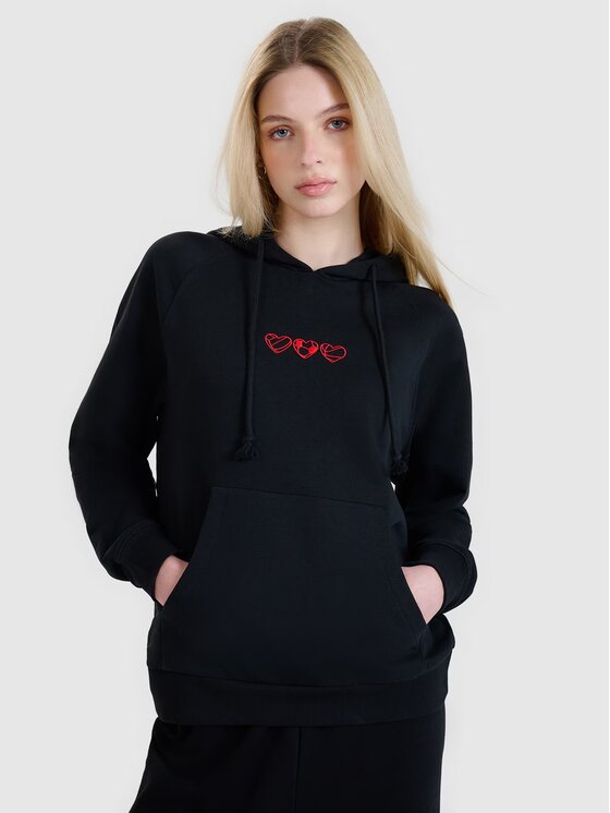 4F 4F Mikina 4FRSS25TSWSF2265-20S Čierna Regular Fit