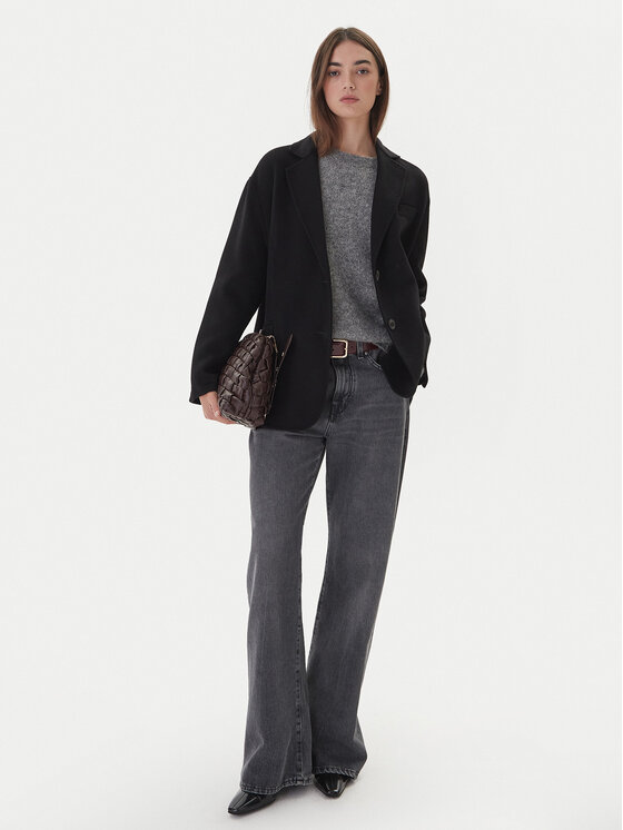 ViCOLO ViCOLO Volneni plašč TF0005 Črna Regular Fit