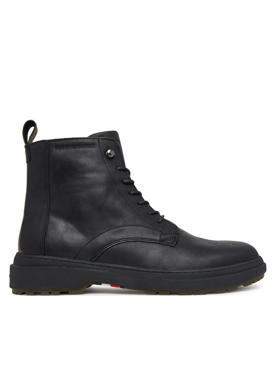 Tommy Hilfiger Tommy Hilfiger Auliniai batai Hilfiger Outdoor Warm Lth Boot FM0FM05960 Juoda
